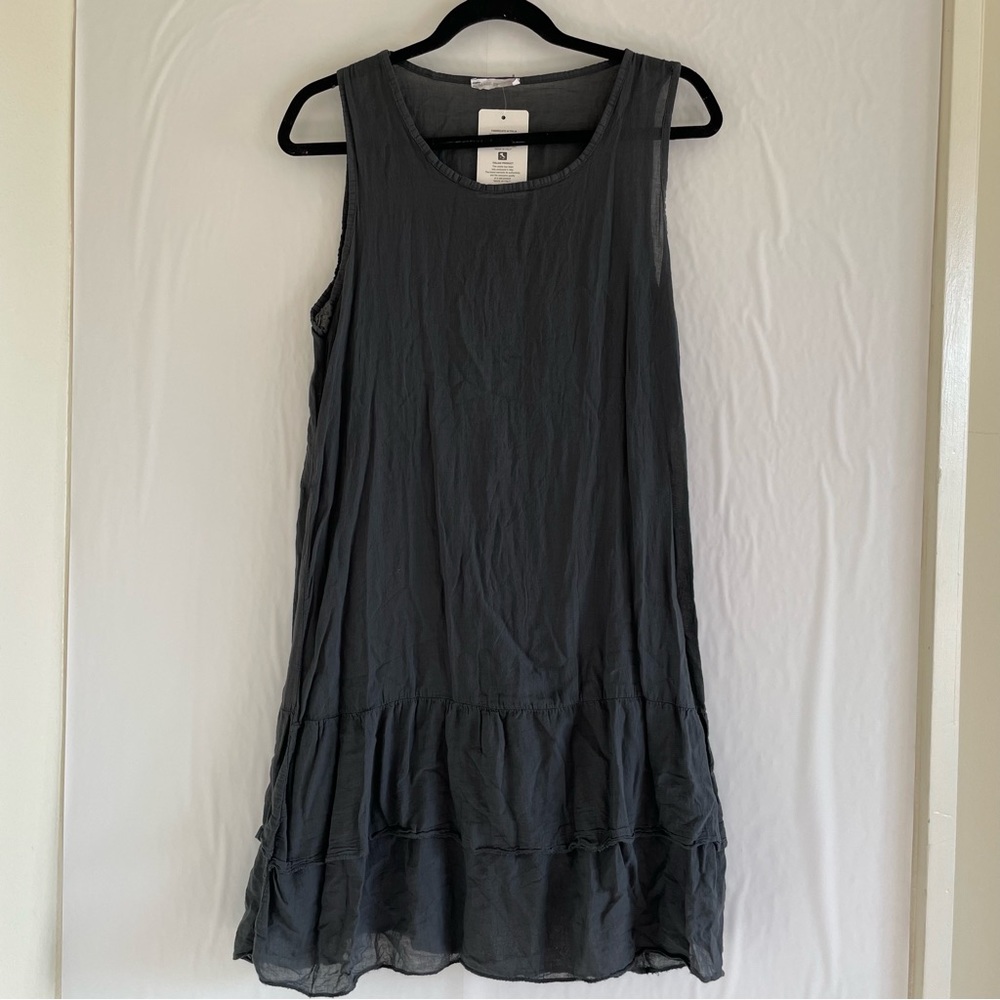 Saga Gray Sheer Sleeveless Dress Size M